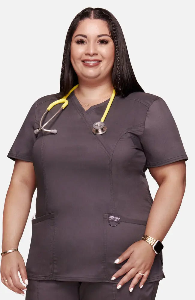 Cherokee Revolution Women's Mock Wrap Scrub Top WW610 Simply Scrubs Australia